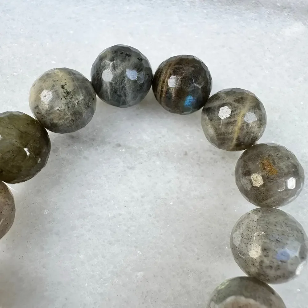 Labradorite Druzy Bracelet Sterling Silver Gothic Luxe Blue Celestial Witchy 925